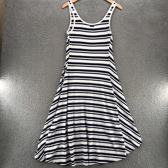 Marc New York Dress Womens Medium Navy Striped Tank High Low Performance Knit - Picture 1 of 10